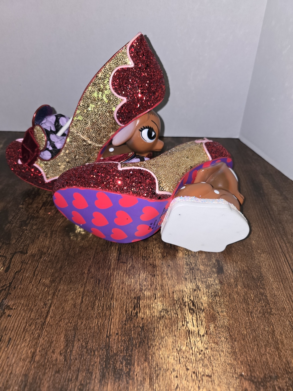 Irregular Choice Baby Deer Glitter Red Bow Heels - Picture 9 of 10